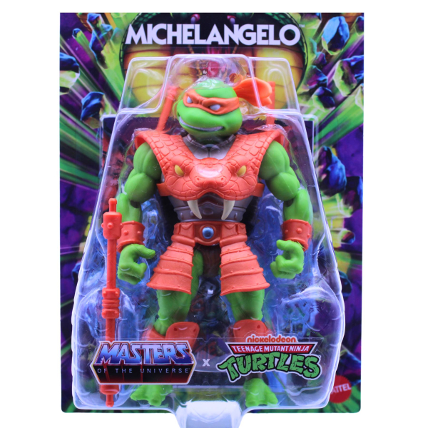 MOTU x TMNT: Turtles of Grayskull Actionfigur Michelangelo 14 cm (Reptile Wars) von Mattel